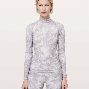 Lululemon Beach Break Rashguard Washed Marble Alpine White Silverscreen Size 4